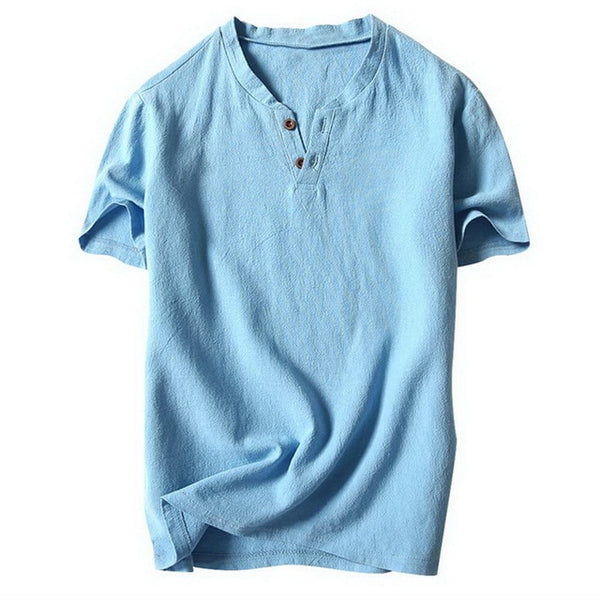 Cotton Henley T-Shirt S/S