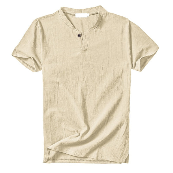 Cotton Henley T-Shirt S/S